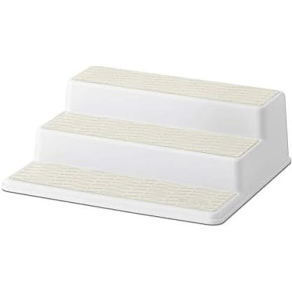 3 tier spice rack organizer kitchen cabinet pantry shelf storage cream plastic
